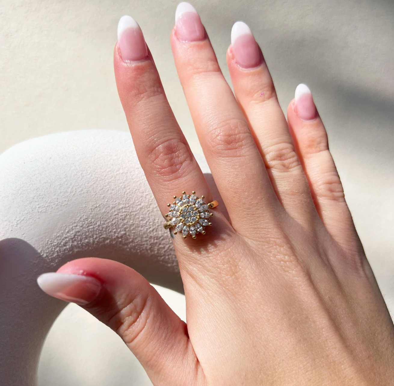 Bague anti-stress Soleil en acier inoxydable